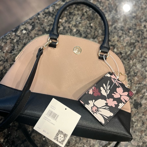 NWT Anne Klein Alana triple compartment bag. Color:truffle - Picture 3 of 3